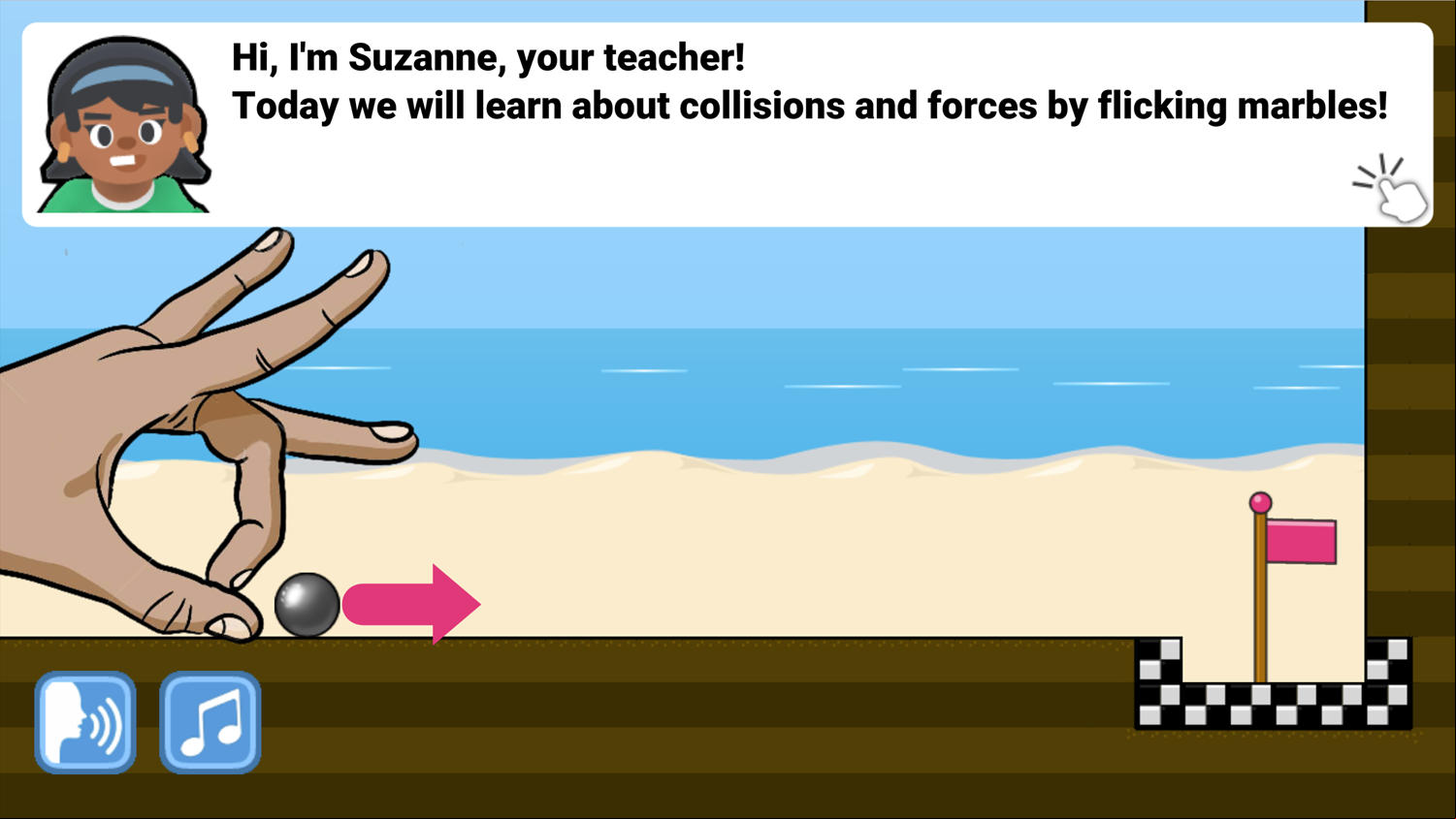 Flick a Marble Game Introduction Screenshot.