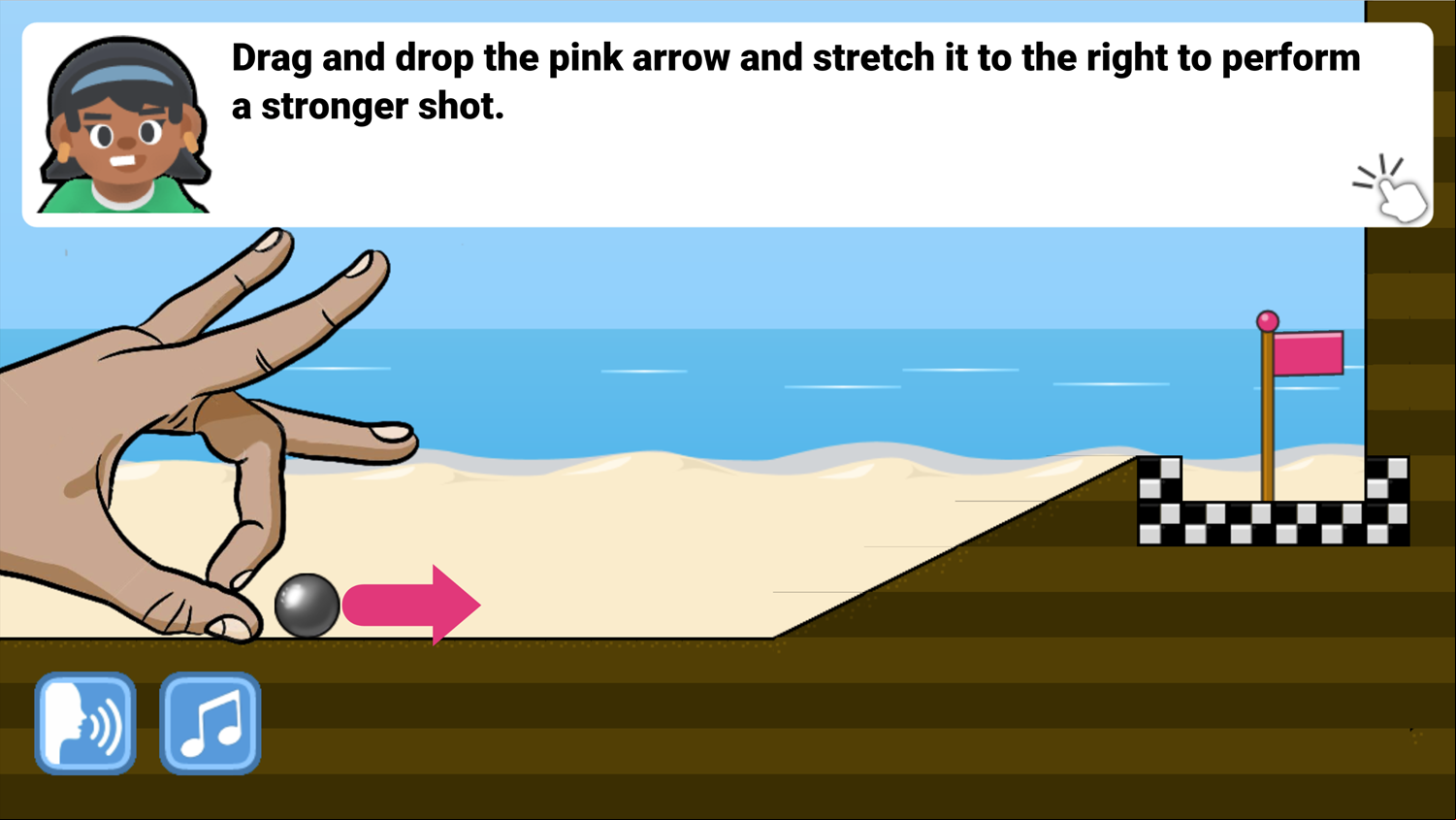 Flick a Marble Game Shot Strength Screenshot.
