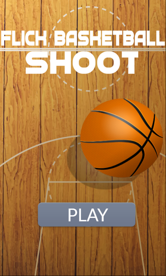 Flick Basketball Shoot Game Welcome Screen Screenshot.