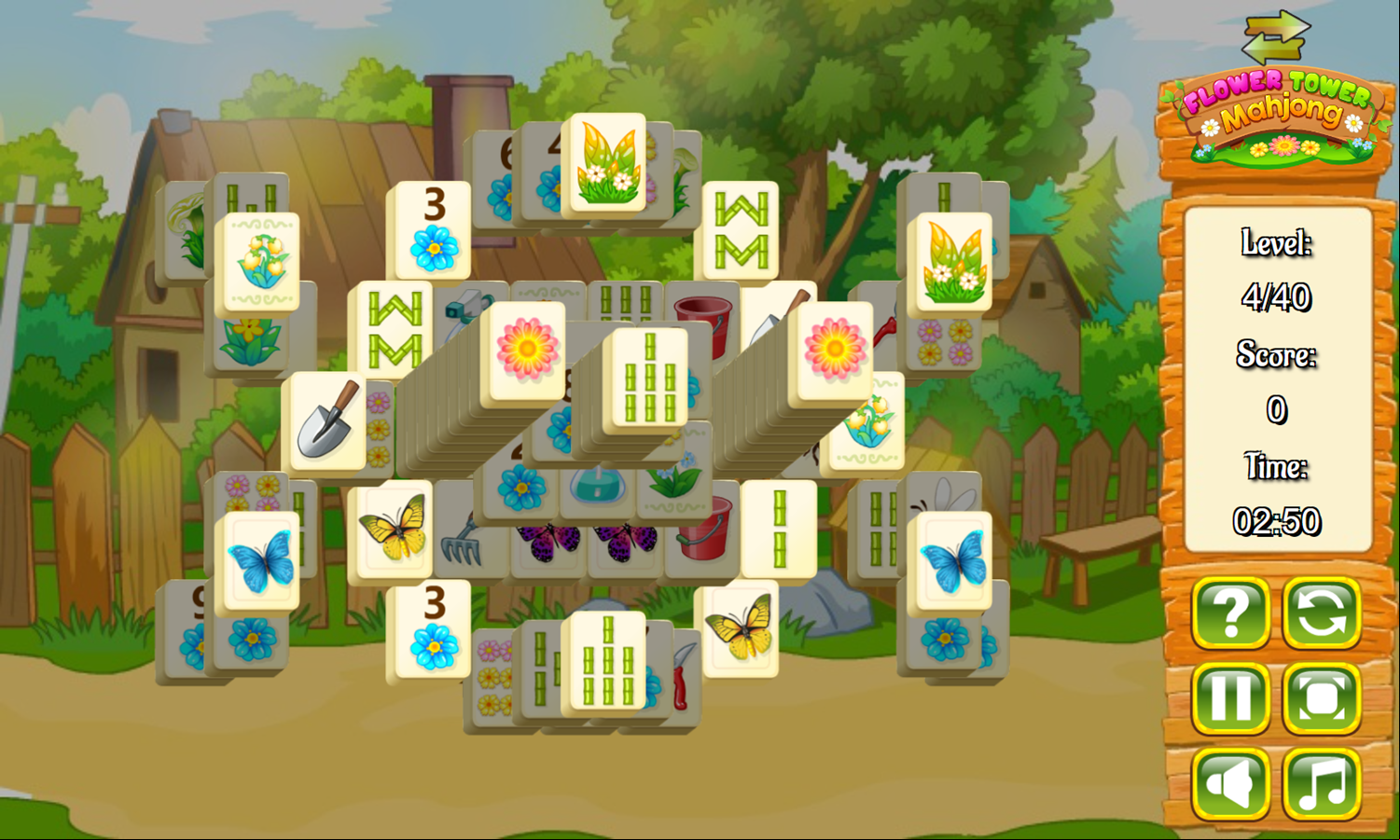Flower Tower Mahjong Game Level Progress Screenshot.