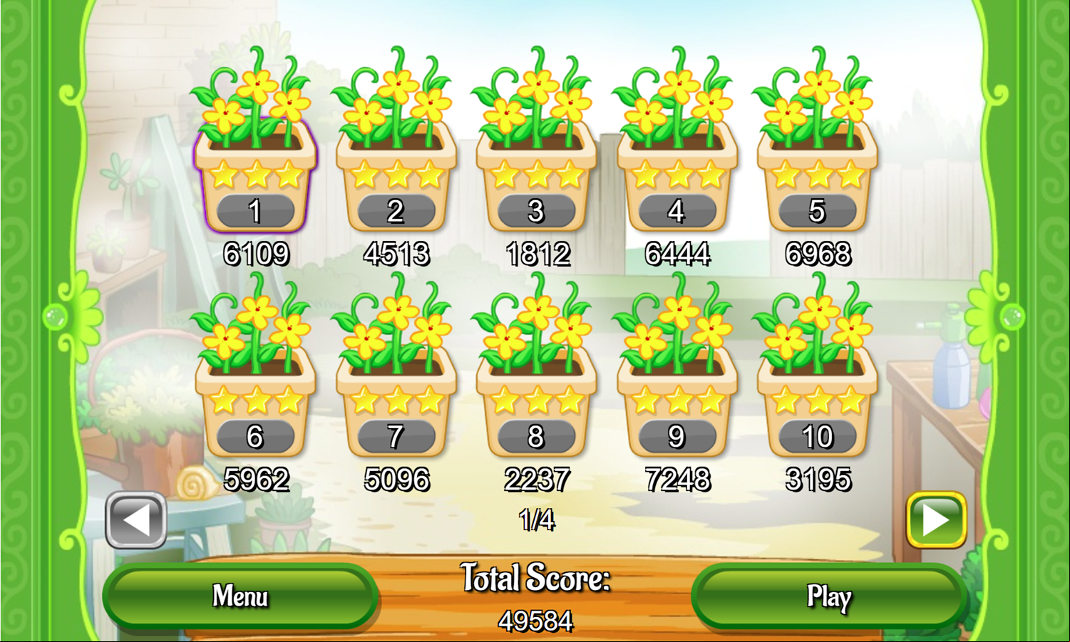 Flower Tower Mahjong Game Level Select Progress Screenshot.
