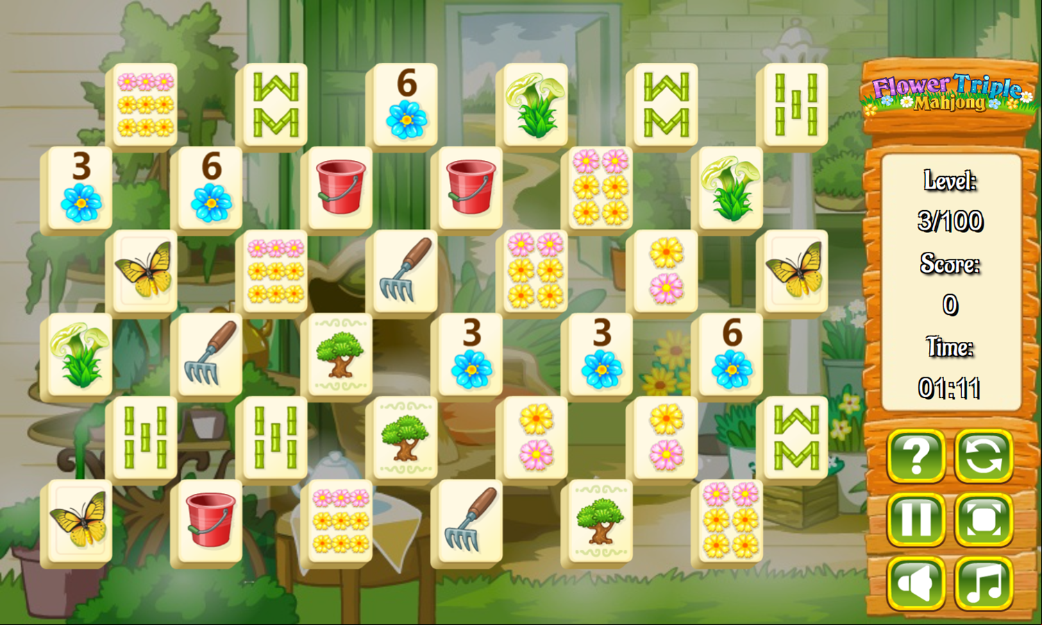 Flower Triple Mahjong Game Next Level Screenshot.