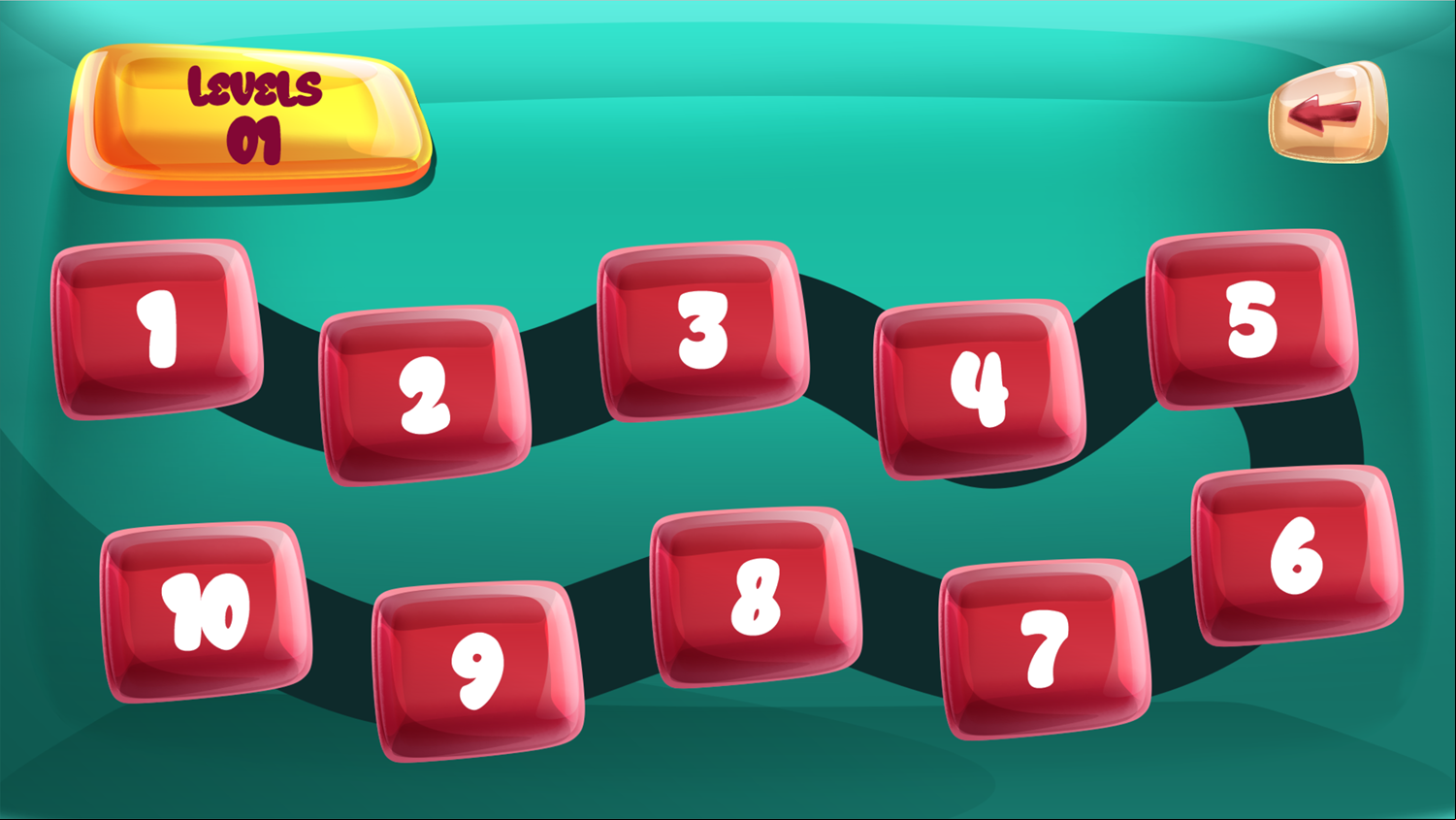 Fluffy Jelly Cat Game First Level Select Screen Screenshot.