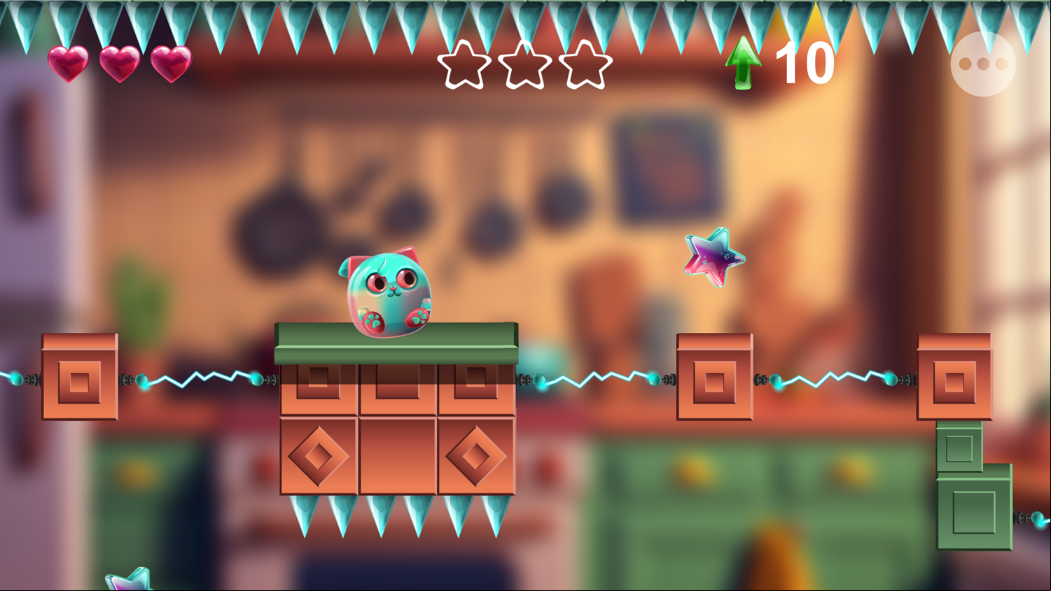 Fluffy Jelly Cat Game Level With Voltage Screenshot.