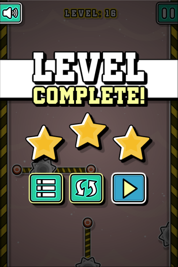 Flying Ball Game Level Complete Screen Screenshot.