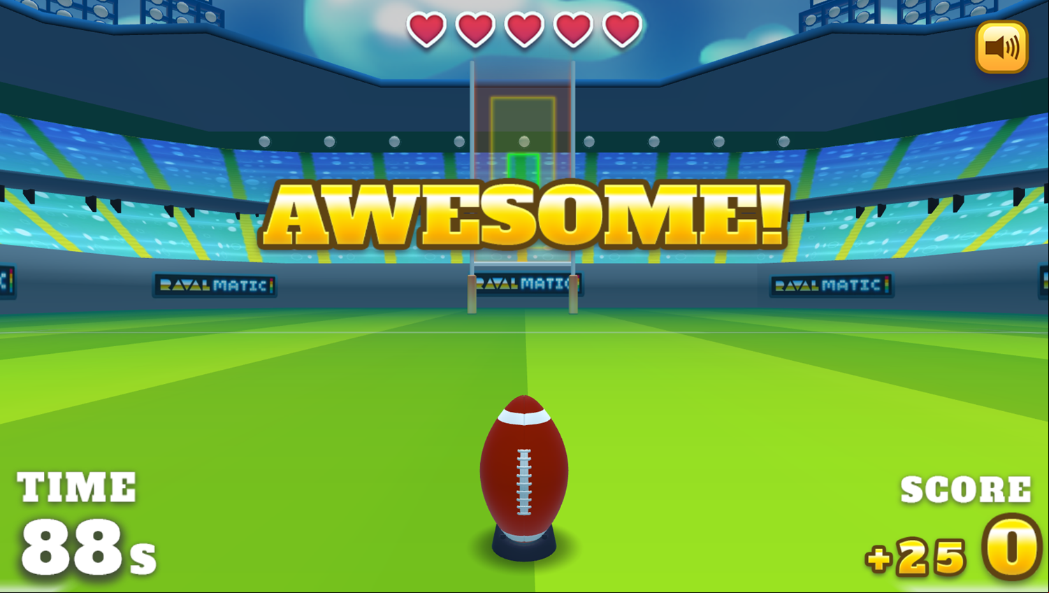Football Kickoff Game Play Screenshot.