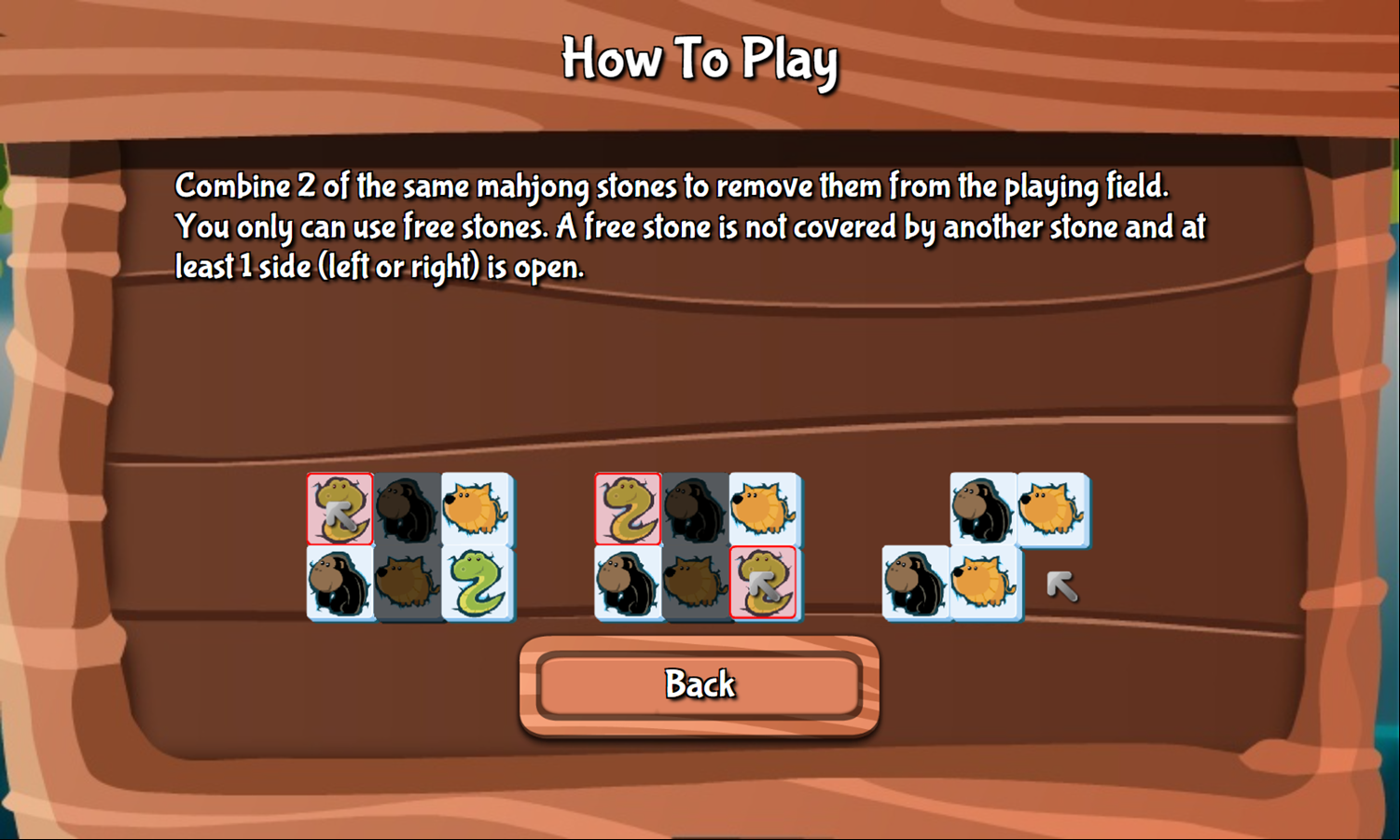 Forest Mahjong Game How To Play Screenshot.