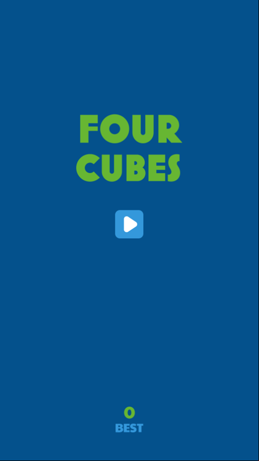 Four Cubes Game Welcome Screen Screenshot.