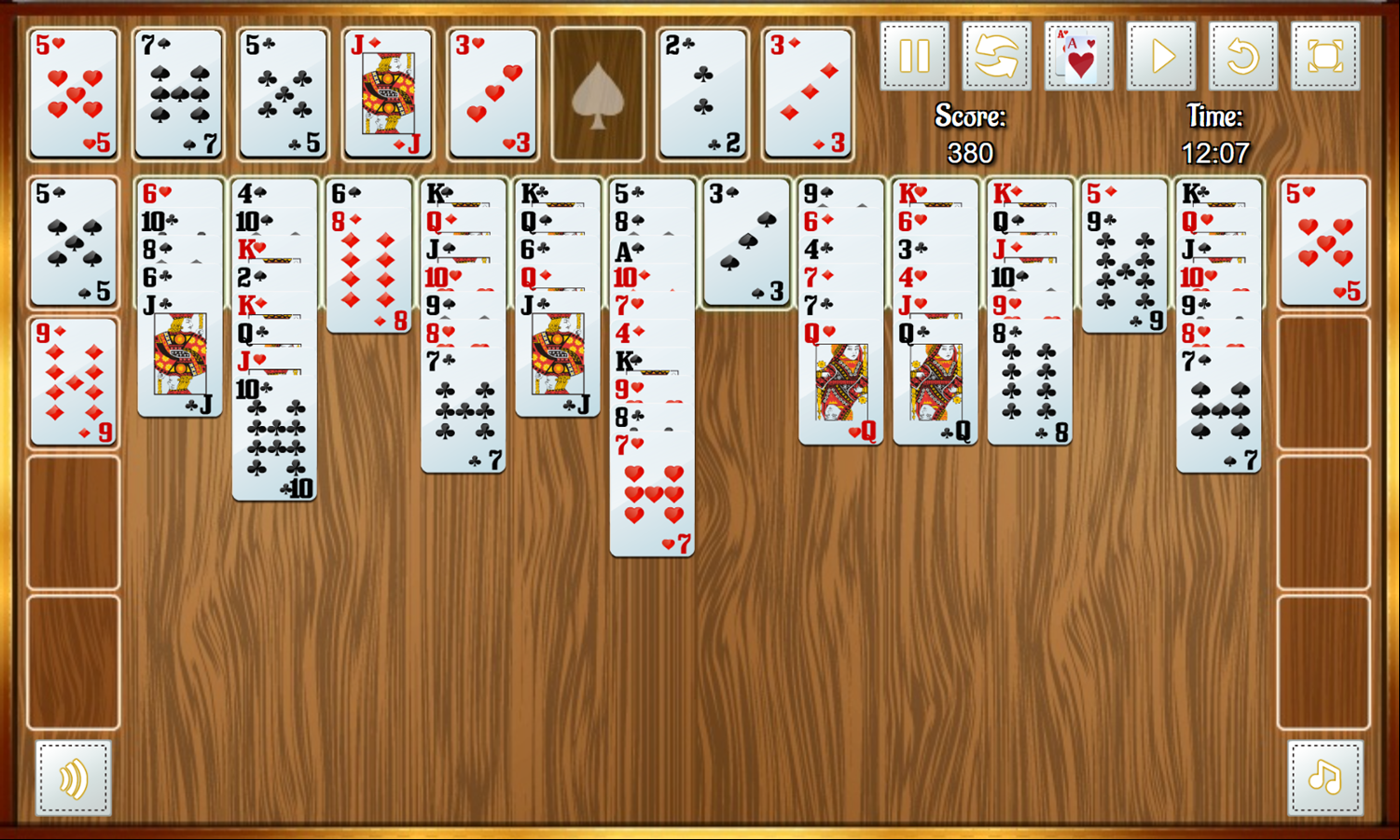 Freecell Duplex Game Progress Screenshot.