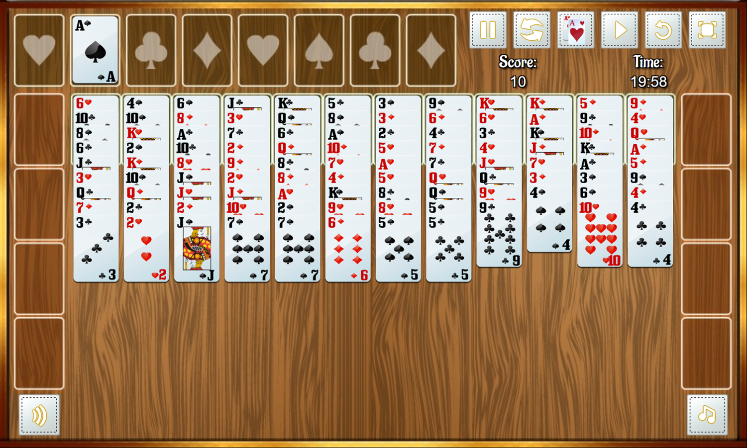 Freecell Duplex Game Start Screenshot.