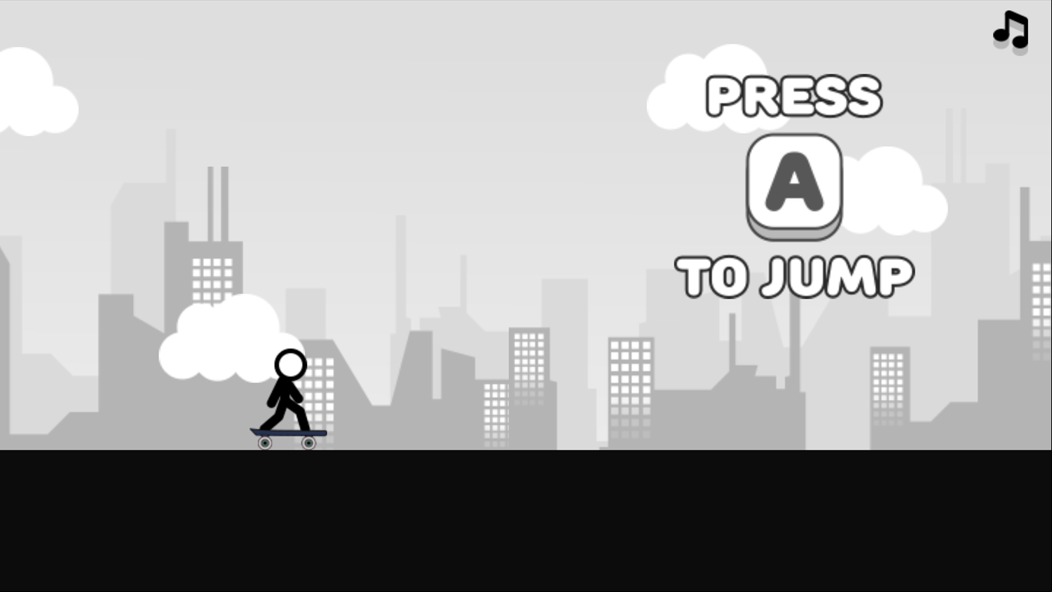 Freehead Skate Game Jumping Instructions Screen Screenshot.