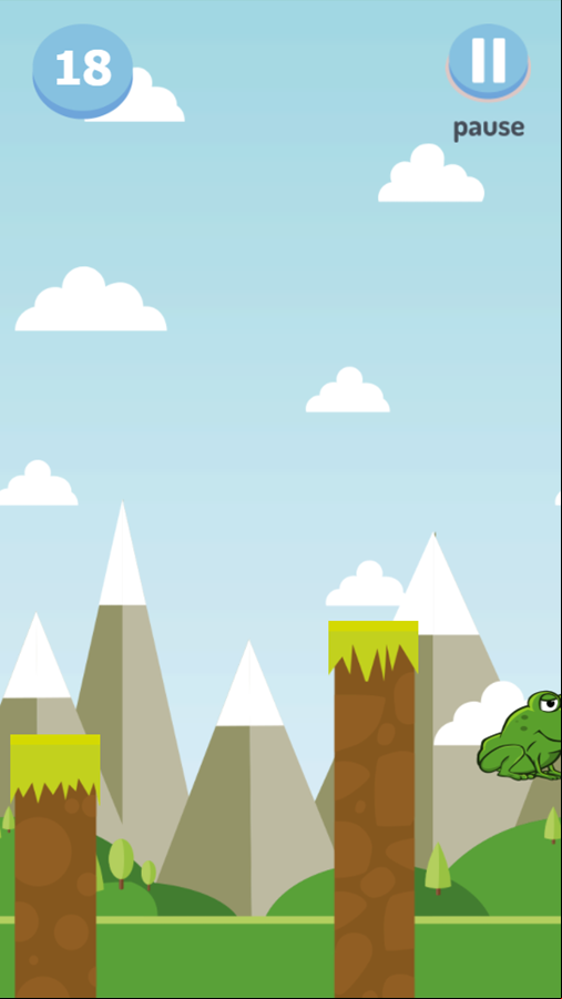 Froggity Jump Game Over Screenshot.