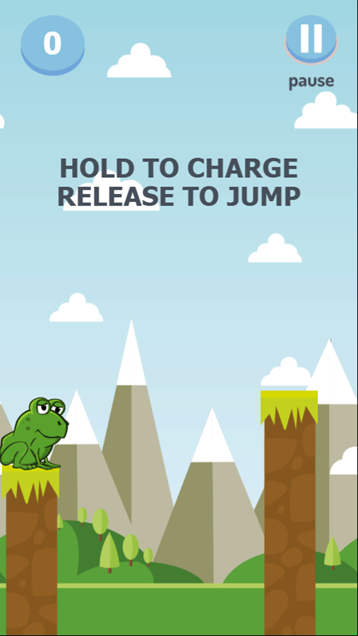 Froggity Jump Game Start Screenshot.