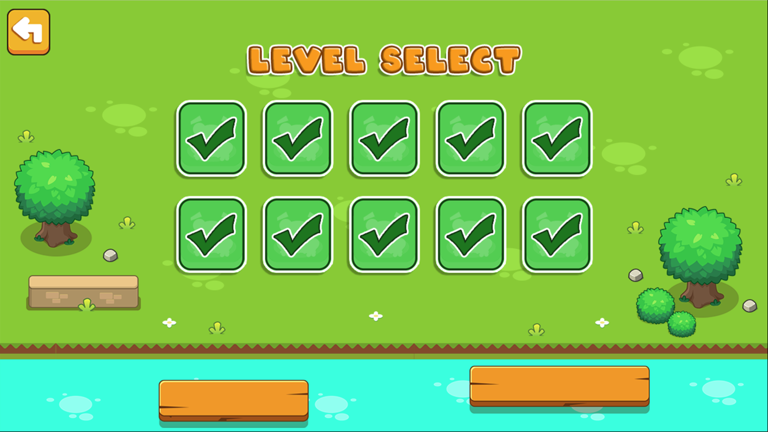 Frogie Cross the Road Game Level Select Screen Screenshot.