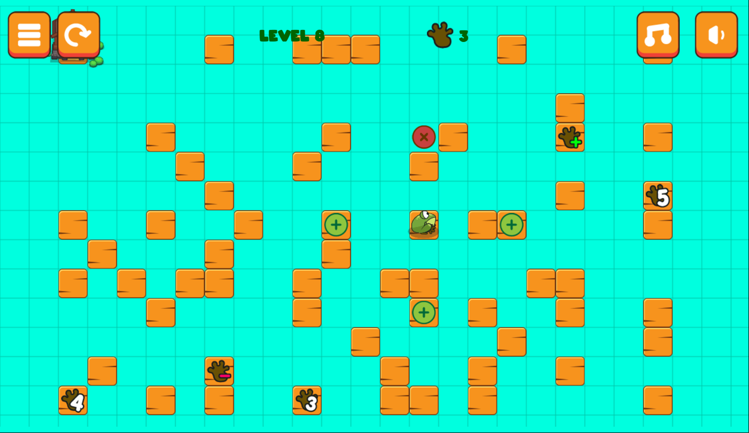 Frogie Jumping Puzzle Game Next Level Screenshot.