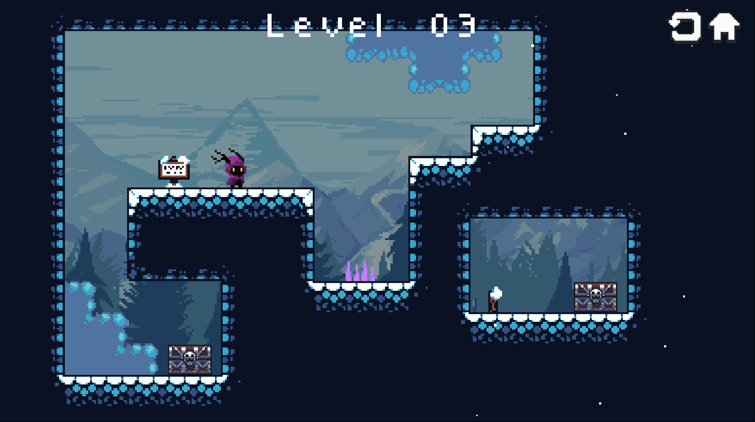 Frostbound Game Level With Spikes Screenshot.