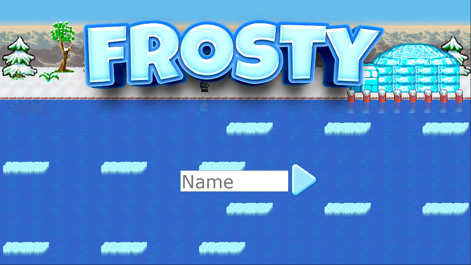 Frosty Game Welcome Screen Screenshot.