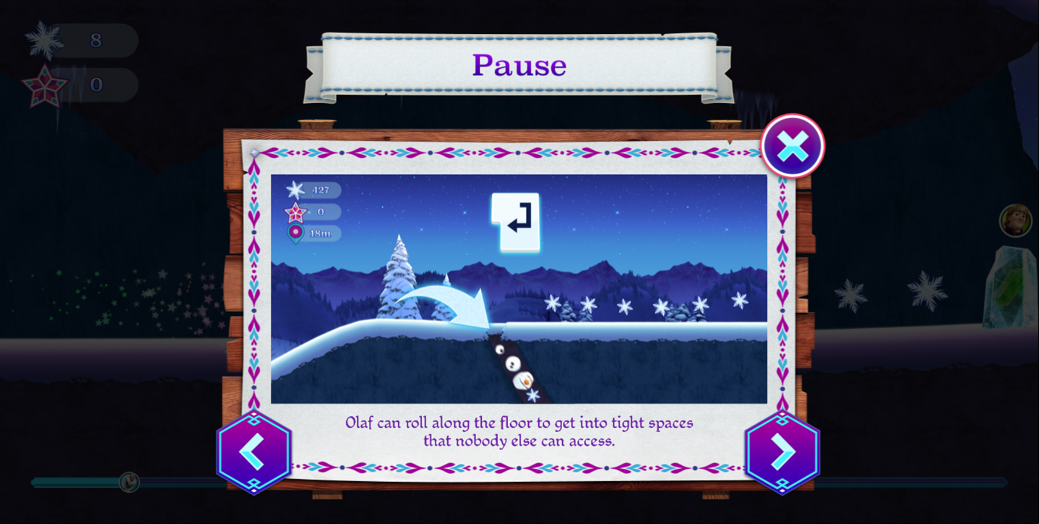 Frozen Rush Game How To Play Olaf Screenshot.