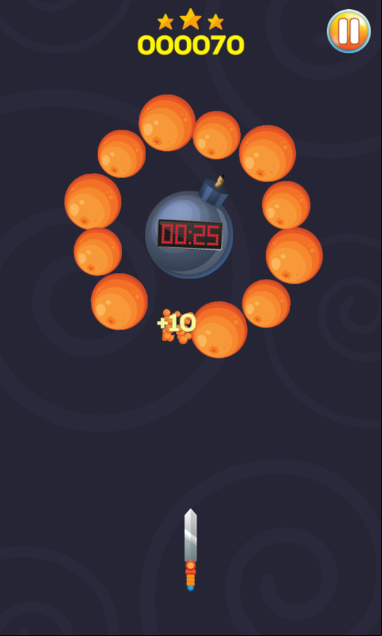 Fruit And Knife Game Play Screenshot.