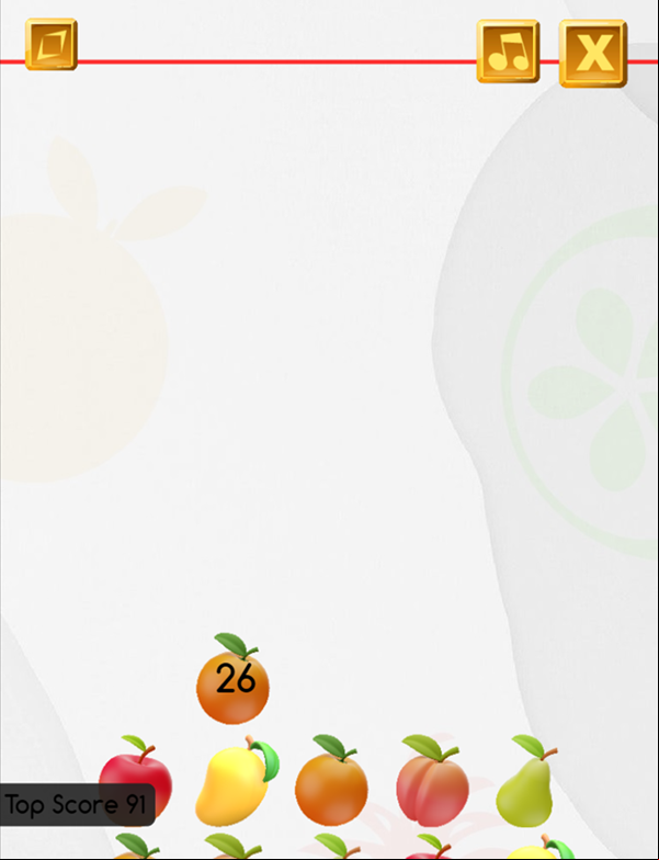 Fruit Line Up Game Screenshot.
