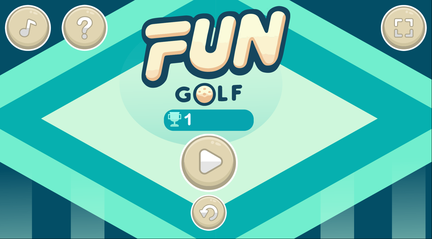 Fun Golf Game Welcome Screen Screenshot.
