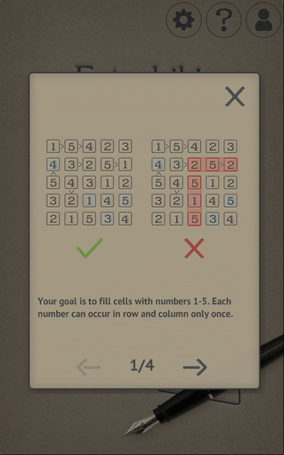 Futoshiki Game How To Play Screenshot.
