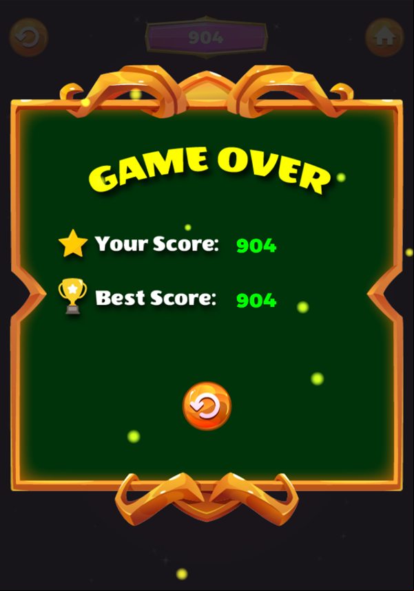 Gem Block Game Over Screenshot.