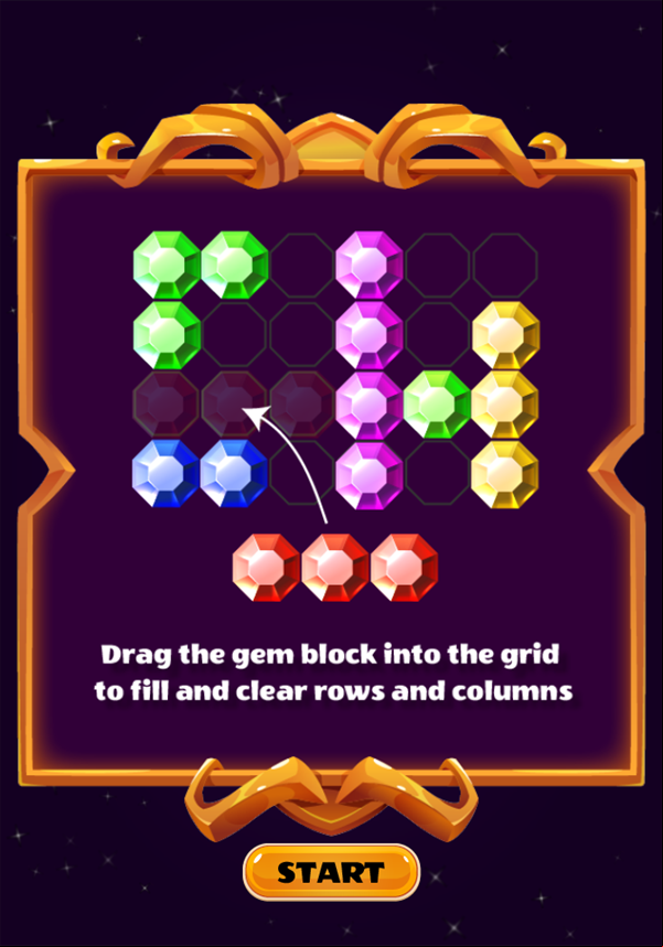 Gem Block Game How To Play Screenshot.