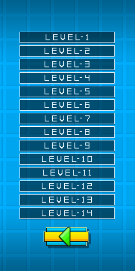 Geometry Go Up Dash Game Level Select Screen Screenshot.