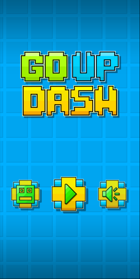 Geometry Go Up Dash Game Welcome Screen Screenshot.