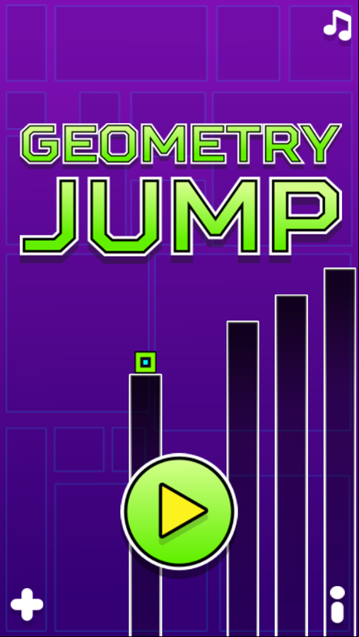 Geometry Jump Game Welcome Screen Screenshot.