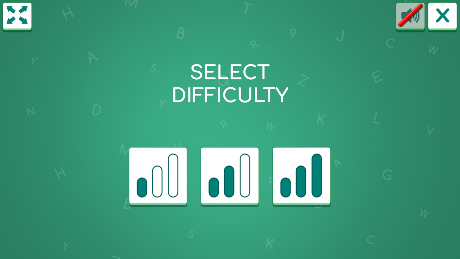 Get The Word Game Select Difficulty Screenshot.