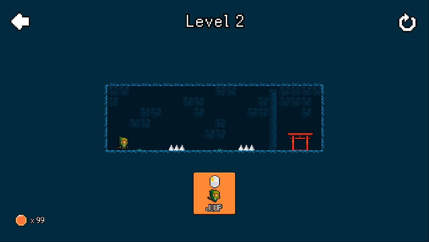 Getaway Ninja Game Jumping Instructions Screenshot.