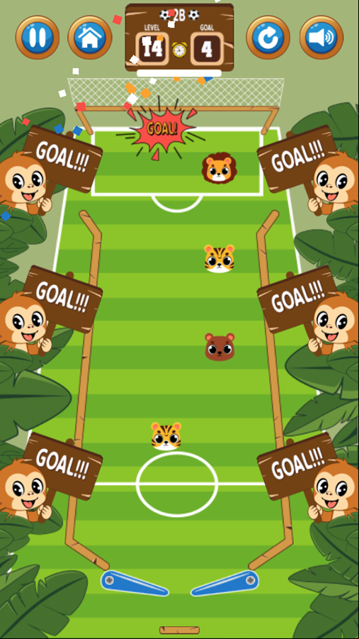 Goal Pinball Jungle Game Level Progress Screenshot.
