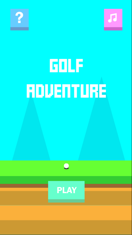 Golf Adventure Game Welcome Screen Screenshot.