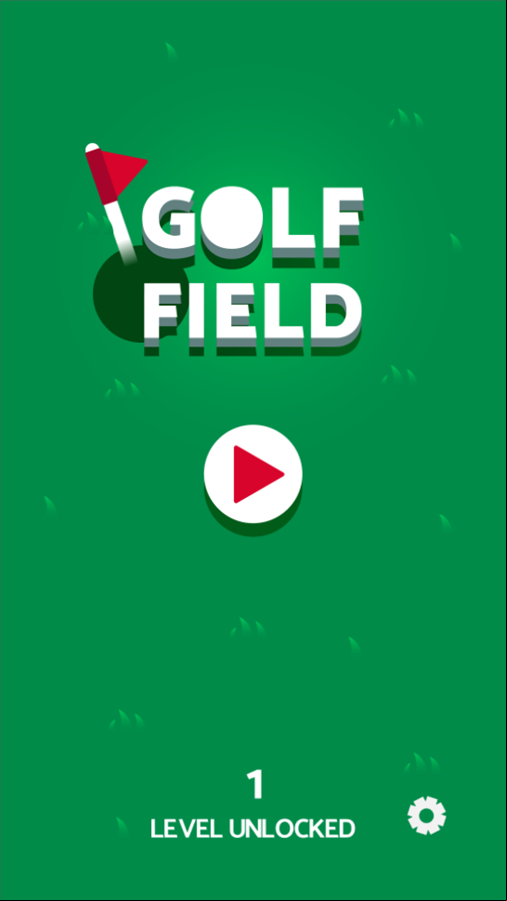 Golf Field Game Welcome Screen Screenshot.