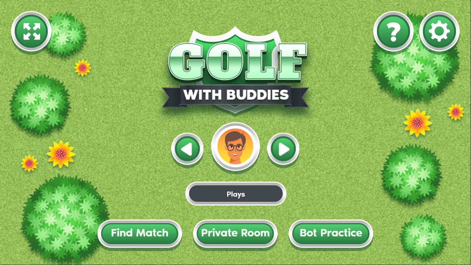 Golf With Buddies Game Welcome Screen Screenshot.