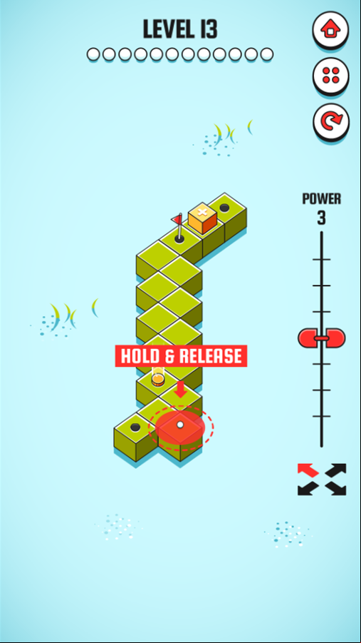 Golf World Game Level With Back and Forth Movements Screenshot.