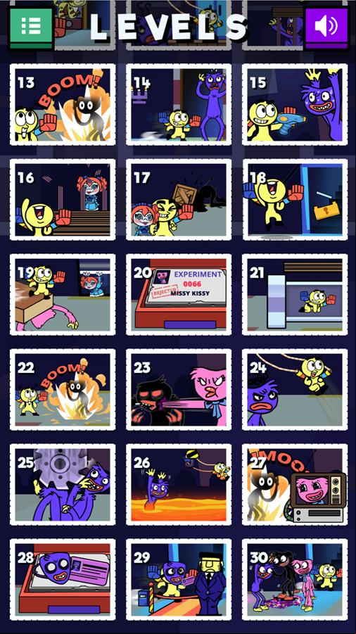 Grab Pack Playtime Game Level Select Screen Screenshot.