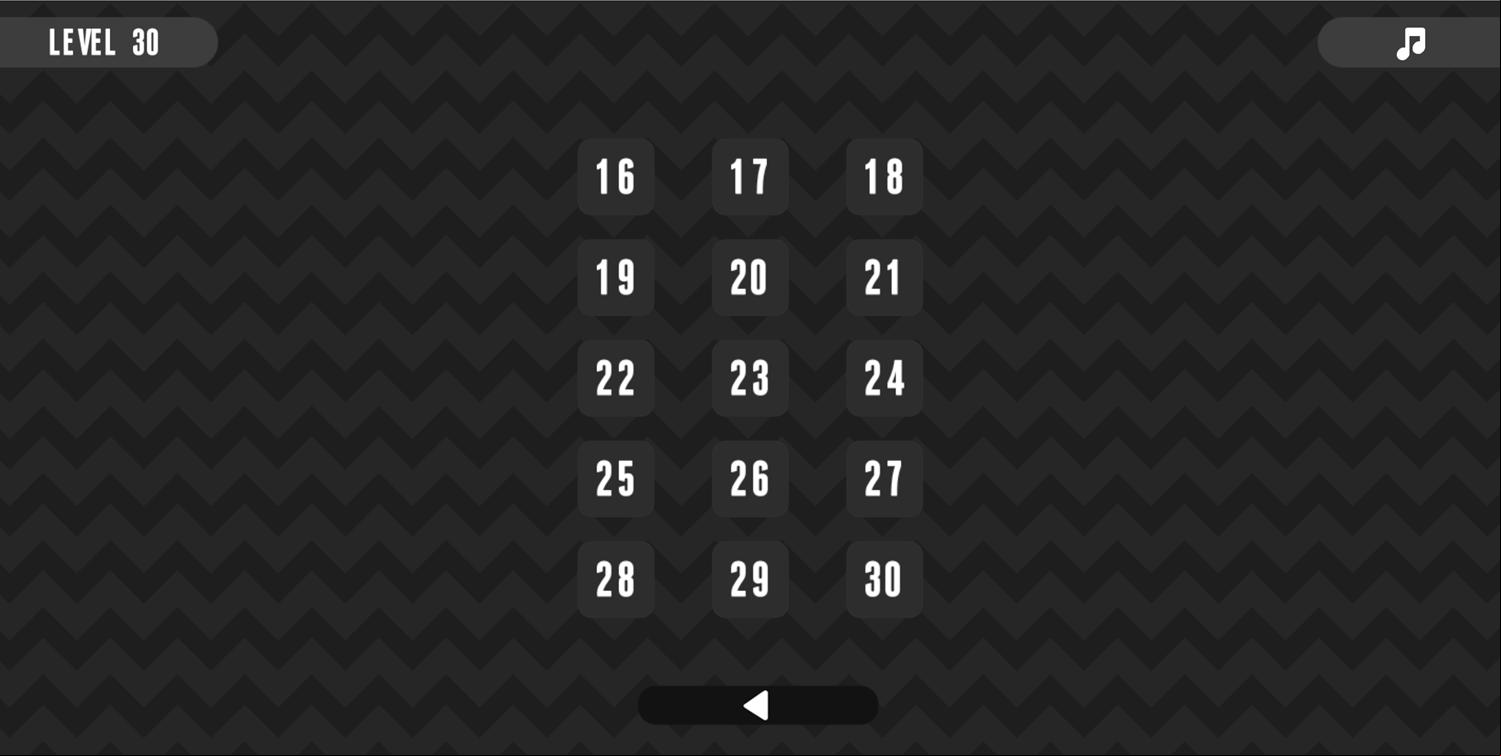 Grav Turn Game Level Select Screen Screenshot.