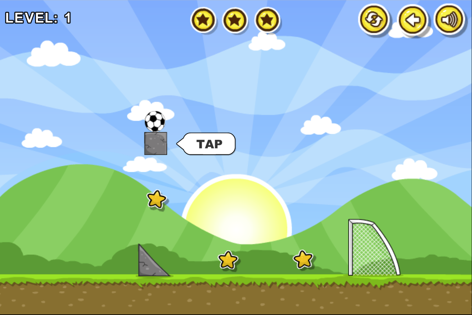 Gravity Soccer Game Brick Breaking Instructions Screenshot.