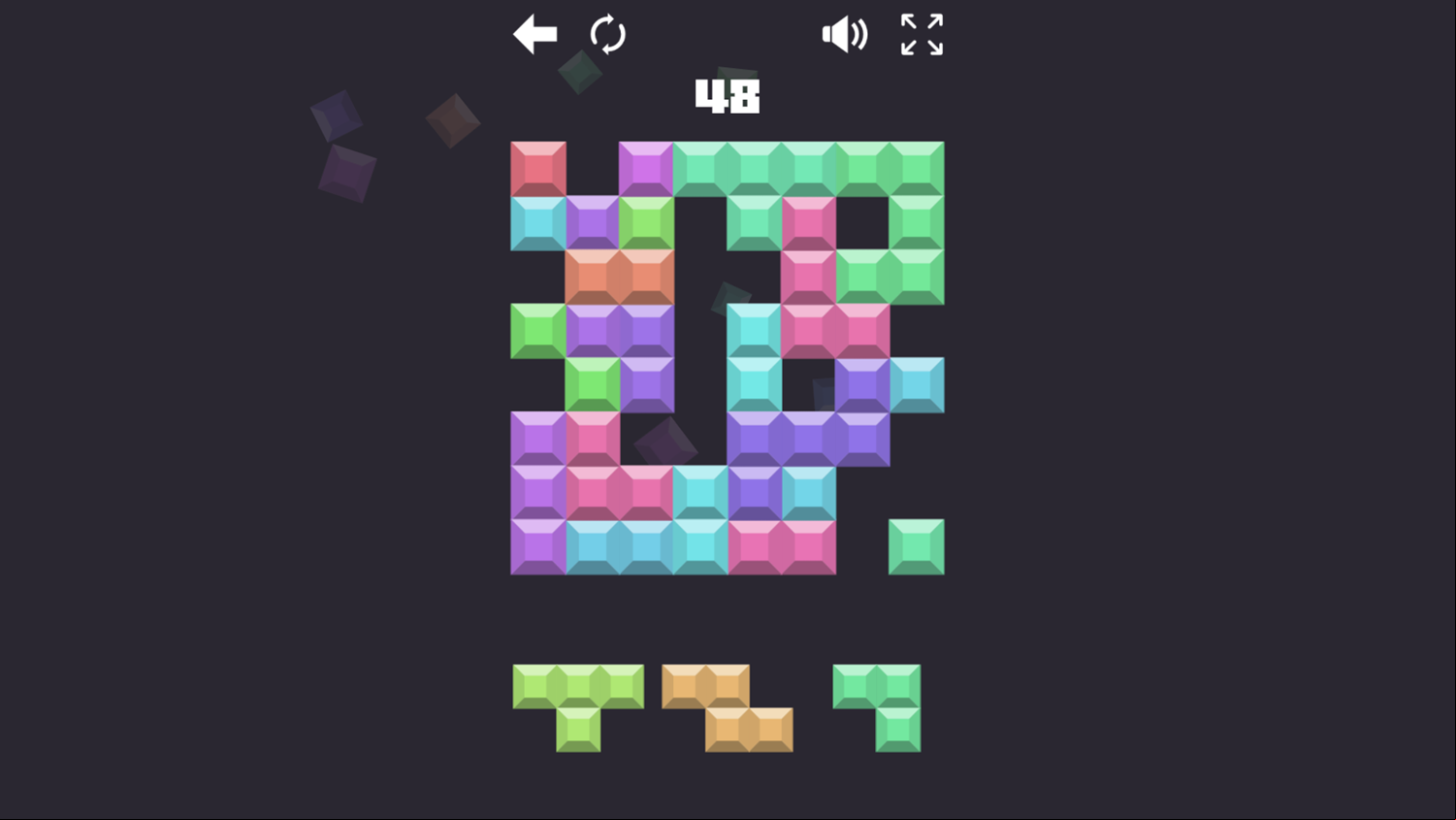Grid Blocks Game Over Screenshot.
