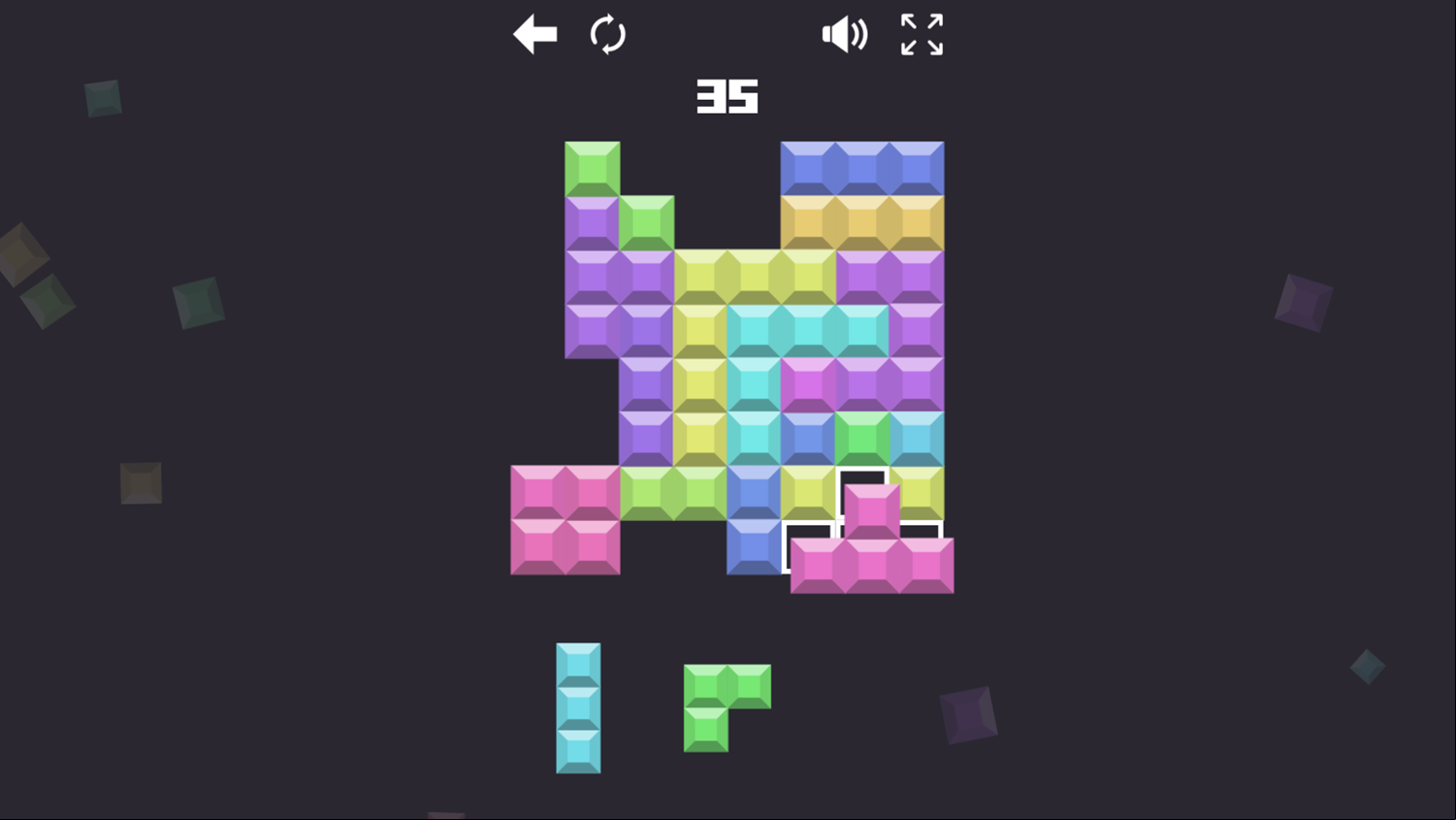 Grid Blocks Game Play Screenshot.