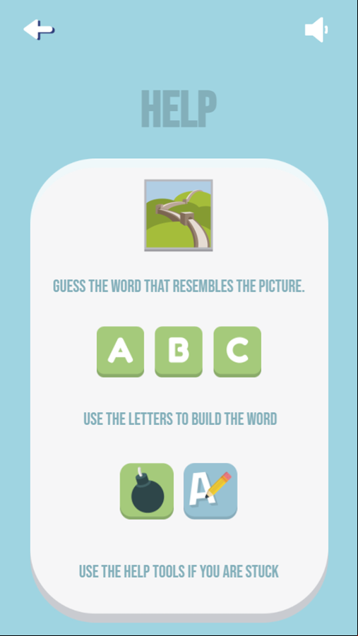 Guess The Word Game Help Screenshot.