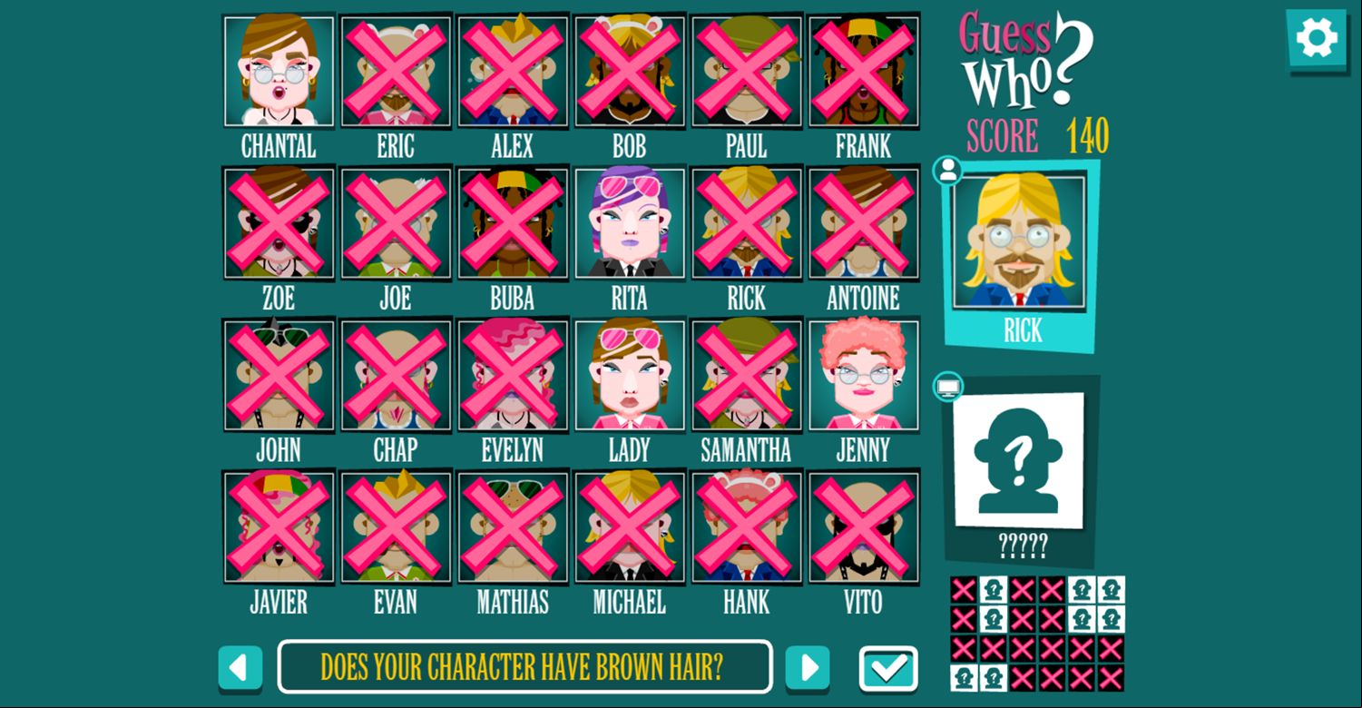 Guess Who Board Game Screenshot.