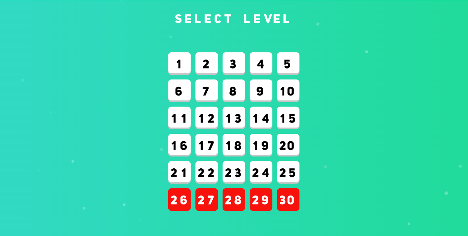 Hakabokku Game Level Select Screen Screenshot.
