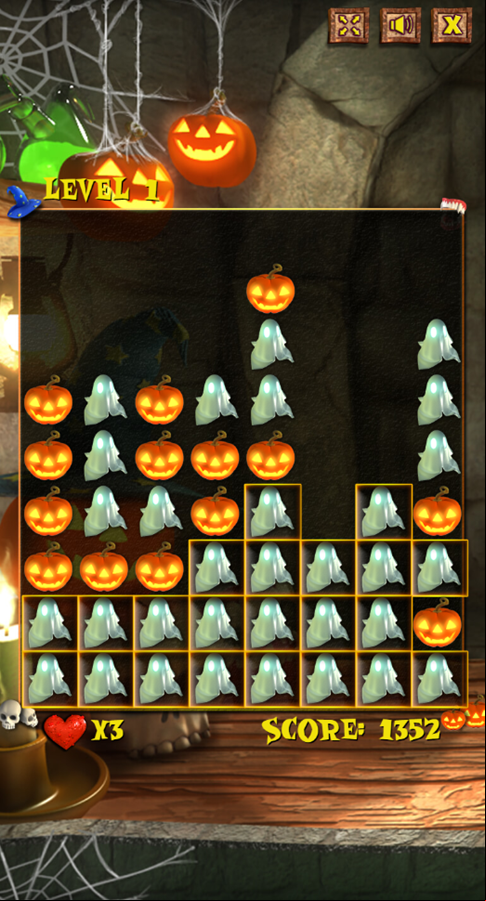 Halloween Breaker Game Solve Puzzle Screenshot.