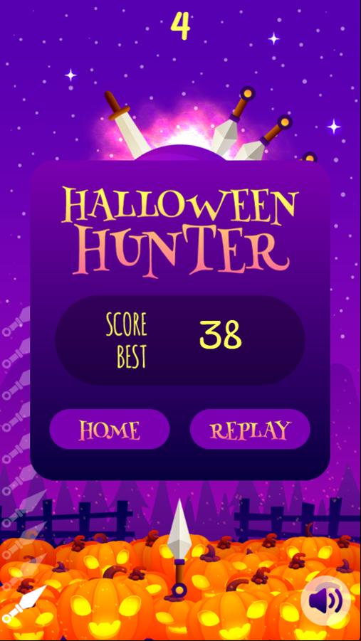 Halloween Hunter Game Best Score Screenshot.