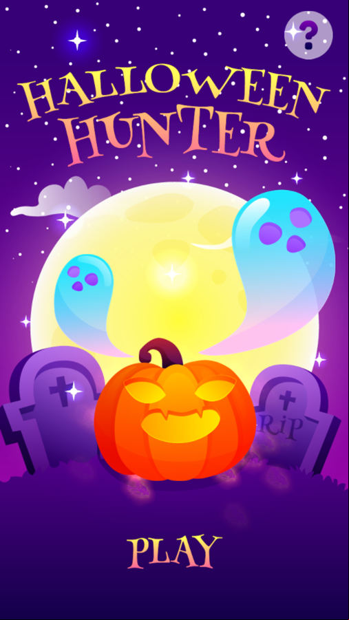 Halloween Hunter Game Welcome Screen Screenshot.