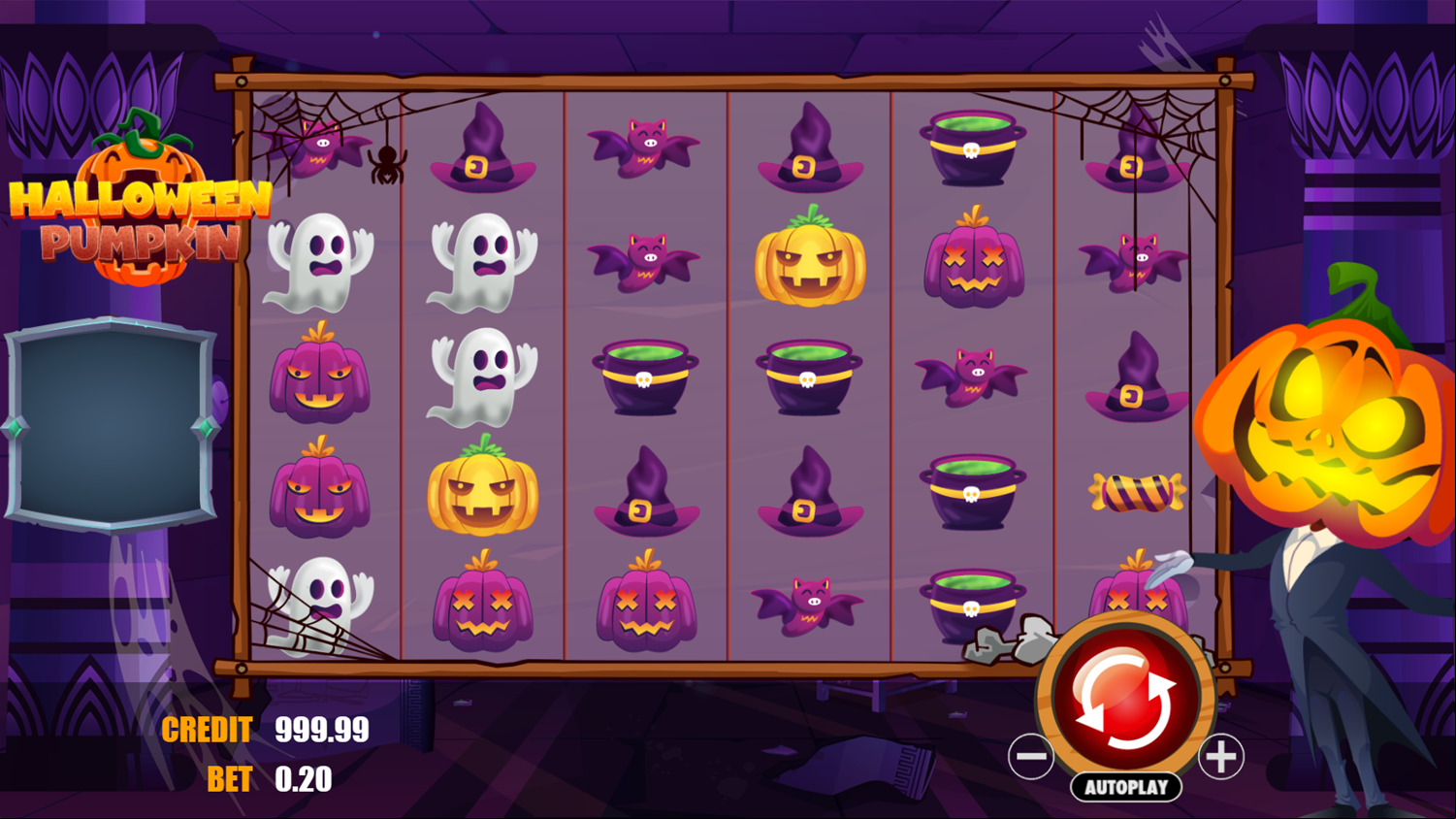 Halloween Pumpkin Game Welcome Screen Screenshot.